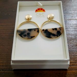 Leopard Print Hoop C&C california hoop earrings
